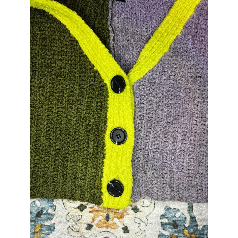 Urban Outfitters Sweater Womens Medium Cardigan Cropped Puff Sleeve Oversized - Picture 2 of 8